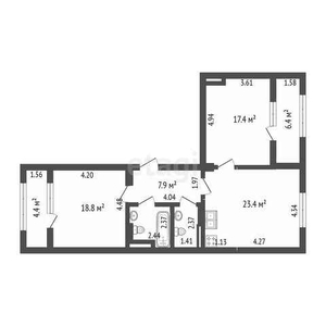 3-комн. квартира , 82м² , 7/16 этаж