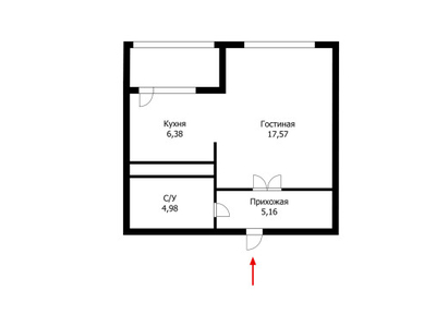 Продажа 1-комнатной квартиры, 35 м, Кабанбай батыра, дом 48