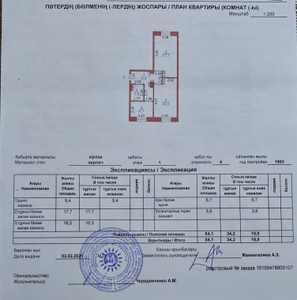 Продажа 2-комнатной квартиры, 55 м, Абая, дом 7