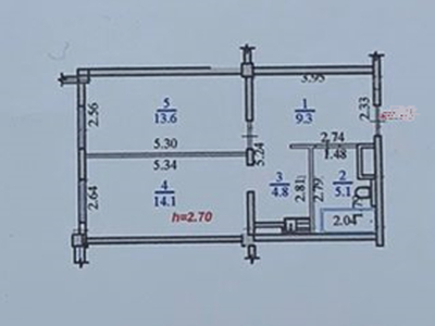 2-комн. квартира , 46.9м² , 11/13 этаж