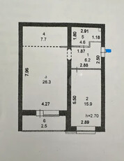 2-комн. квартира , 64.59м² , 7/9 этаж