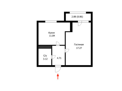 Продажа 1-комнатной квартиры, 42 м, Байтурсынова, дом 42