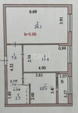 2-комн. квартира , 64.5м² , 10/17 этаж