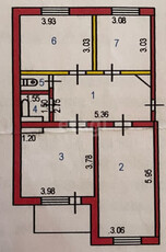 3-комн. квартира , 72м² , 6/10 этаж