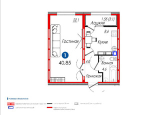 Продажа 1-комнатной квартиры, 40 м, Анет баба, дом 6