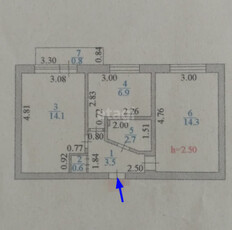 Продажа 2-комнатной квартиры, 43 м, Есенберлина, дом 15