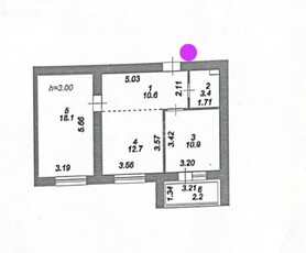 2-комн. квартира , 57.9м² , 10/12 этаж