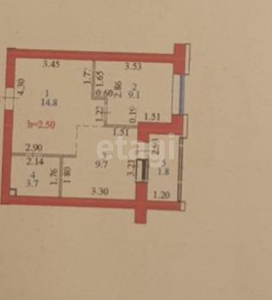 Продажа 2-комнатной квартиры, 40 м, Нажимеденова, дом 13