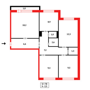 Продажа 4-комнатной квартиры, 76 м, Язева, дом 8