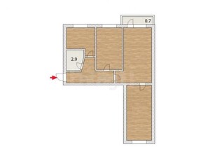 3-комн. квартира , 54.4м² , 2/4 этаж