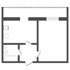 1-комн. квартира , 42.2м² , 5/9 этаж