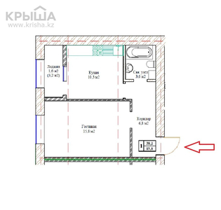 1-комнатная квартира, 38 м², 5/8 этаж, Болекпаева 14