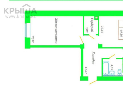 2-комнатная квартира, 69.26 м², 5/9 этаж, мкр. Батыс-2 7г