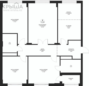 4-комнатная квартира, 115.58 м², 2/8 этаж, Керей и Жанибек хандар 42