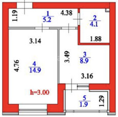 Продажа 1-комнатной квартиры, 35 м, Туран, дом 67