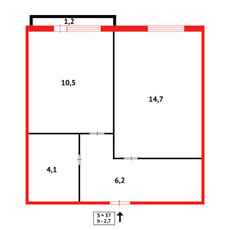 Продажа 1-комнатной квартиры, 37 м, Айнакол, дом 54а - Жургенова