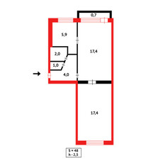 Продажа 2-комнатной квартиры, 48 м, 23 мкр-н, дом 40