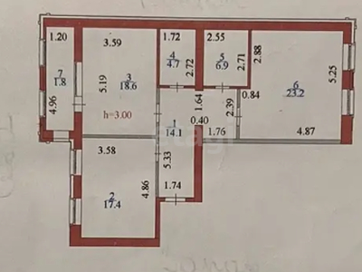 2-комн. квартира , 87м² , 5/6 этаж