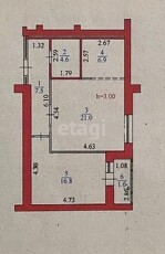 2-комн. квартира , 58.4м² , 8/12 этаж