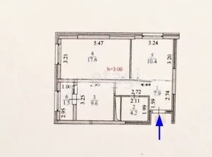 2-комн. квартира , 51м² , 17/17 этаж