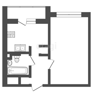 1-комн. квартира , 36.7м² , 3/9 этаж