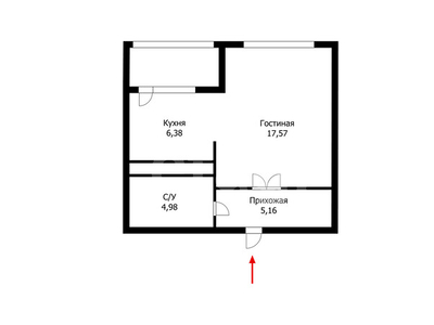 1-комн. квартира , 35м² , 23/24 этаж