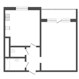 1-комн. квартира , 44м² , 10/13 этаж