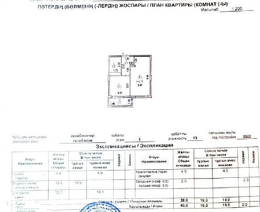 Продажа 1-комнатной квартиры, 40 м, Дукенулы, дом 31