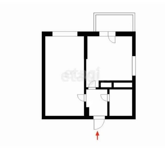 1-комн. квартира , 33м² , 4/5 этаж