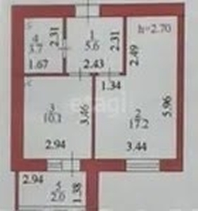 1-комн. квартира , 38.6м² , 7/12 этаж