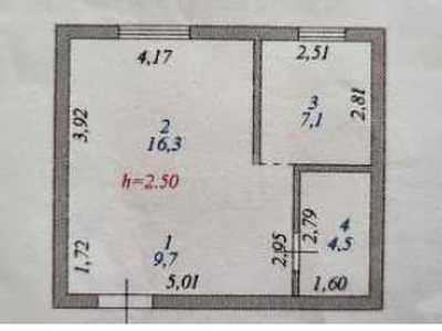 1-комн. квартира , 39.93м² , 9/9 этаж