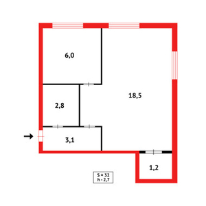 Продажа 1-комнатной квартиры, 31 м, Сейфуллина