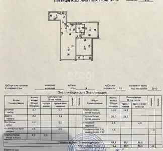 Продажа 3-комнатной квартиры, 70 м, Момышулы, дом 13