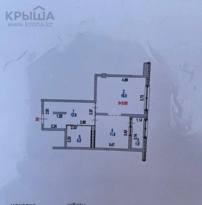 1-комнатная квартира, 50 м², 4/12 этаж, Басенова 10