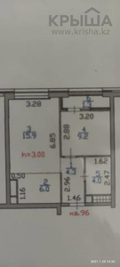 2-комнатная квартира, 42.8 м², 7/16 этаж, Манаса 109а