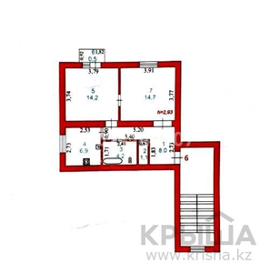 2-комнатная квартира, 49.6 м², 2/2 этаж, Баймуханова 28А