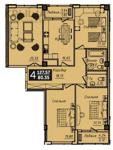 4-комнатная квартира, 128 м², Кайым Мухамедханова 11