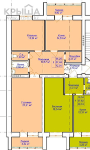 2-комнатная квартира, 72.04 м², 5/5 этаж, мкр Женис 33/3