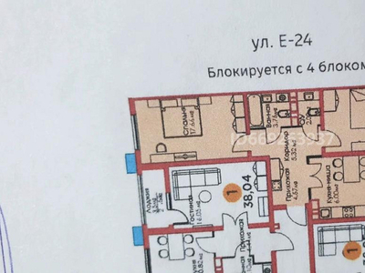 3-комнатная квартира, 70 м², 11/13 этаж, Е-22 улица 2