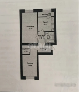 2-комн. квартира , 66м² , 6/11 этаж