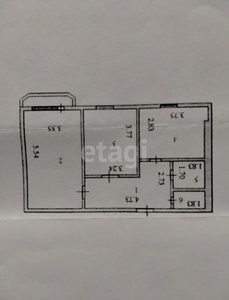 3-комн. квартира , 60м² , 6/9 этаж