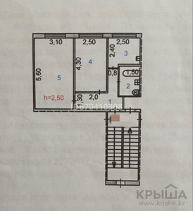 2-комнатная квартира, 42 м², 2/5 этаж, Гарышкерлер 27