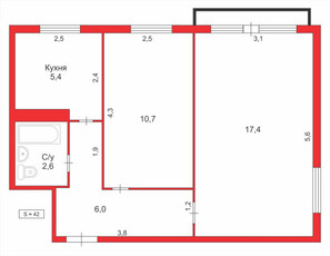 Продажа 2-комнатной квартиры, 42 м, 12 мкр-н