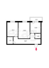 2-комн. квартира , 64.5м² , 12/18 этаж