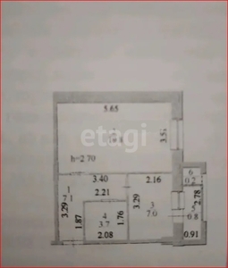 1-комн. квартира , 38.6м² , 4/8 этаж