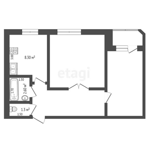 2-комн. квартира , 57м² , 6/9 этаж