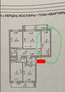 4-комн. квартира , 90м² , 2/3 этаж