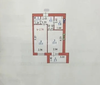 1-комн. квартира , 38.2м² , 11/12 этаж