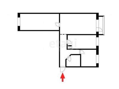 3-комн. квартира , 60.4м² , 4/5 этаж