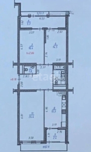 4-комн. квартира , 100.8м² , 6/16 этаж